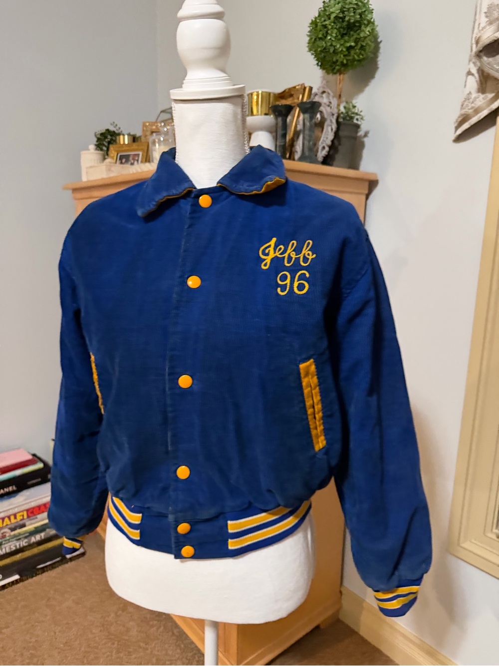Jeff 96 Navy & Gold Kids Corduroy Jacket